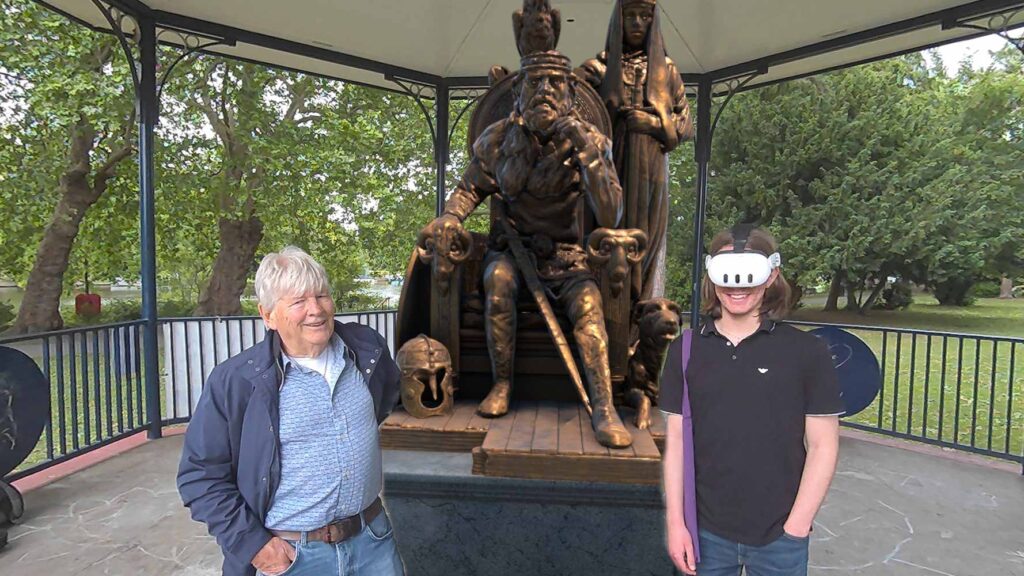 Posing with the King at the Canbury Gardens bandstand