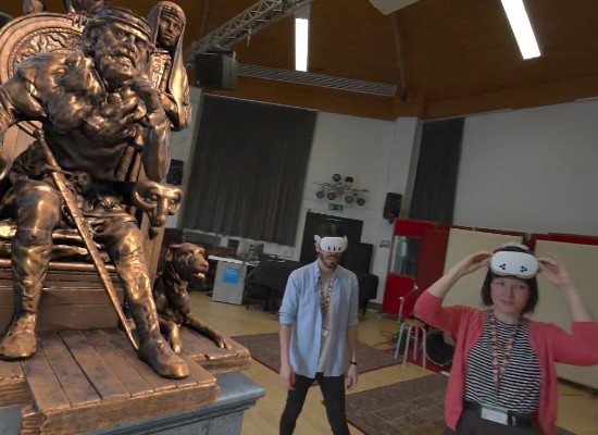 New members of the team try out the King Athelstan experience, Visconti Studio, Kingston University